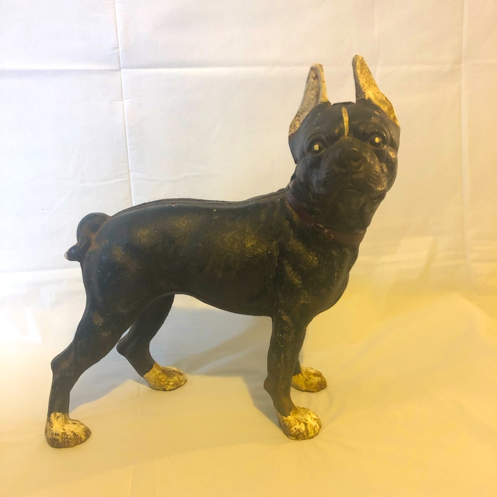 Boston Terrier: cast iron figure Hubley antique